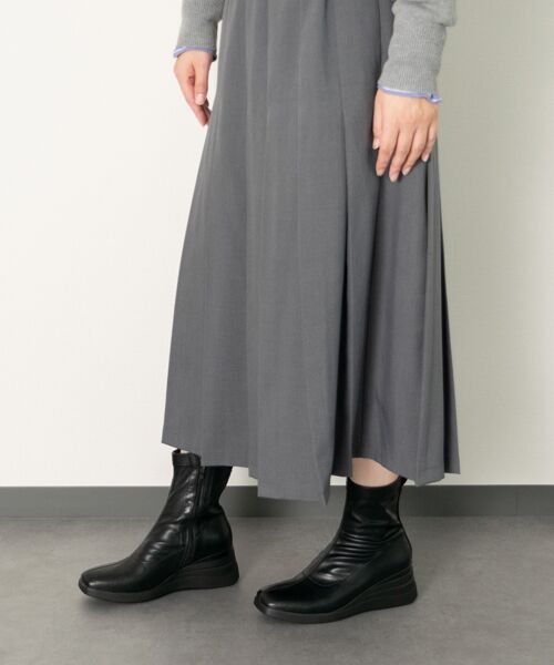 INTER-CHAUSSURES / インター ショシュール ブーツ（ショート丈） | 【bussola】撥水スクエアトゥウェッジヒールブーツ | 詳細9