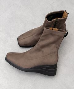 INTER-CHAUSSURES / インター ショシュール ブーツ（ショート丈） | 【bussola】撥水スクエアトゥウェッジヒールブーツ