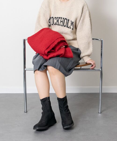 INTER-CHAUSSURES / インター ショシュール ブーツ（ショート丈） | 【bussola】撥水スクエアトゥウェッジヒールブーツ | 詳細10