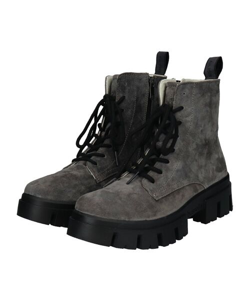 INTER-CHAUSSURES/インター ショシュール 【bussola】撥水厚底レースアップショートブーツ グレースウェード 37 INTER-CHAUSSURES/インター ショシュール 【bussola】撥水厚底レースアップショートブーツ グレースウェード 37