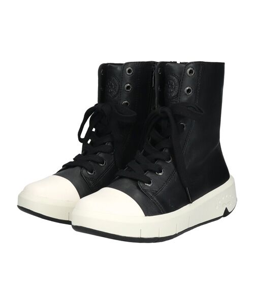 INTER-CHAUSSURES / インター ショシュール ブーツ（ショート丈） | 【bussola】撥水厚底フラットレースアップブーツ | 詳細1