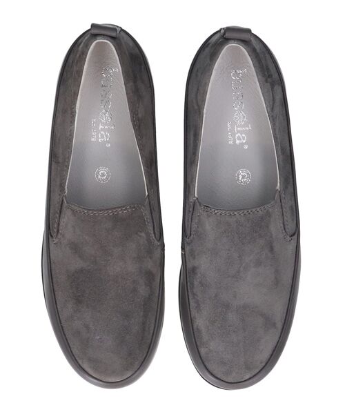 INTER-CHAUSSURES/インター ショシュール 【bussola】撥水レザースリッポンスニーカー ダークグレースウェード 39 INTER-CHAUSSURES/インター ショシュール 【bussola】撥水レザースリッポンスニーカー ダークグレースウェード 39