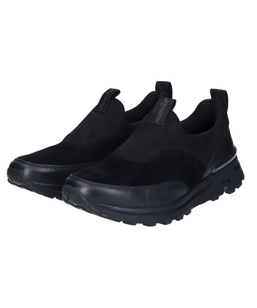 INTER-CHAUSSURES/インター ショシュール 【bussola】撥水ストレッチスリッポンスニーカー ブラックコンビ 36 INTER-CHAUSSURES/インター ショシュール 【bussola】撥水ストレッチスリッポンスニーカー ブラックコンビ 36