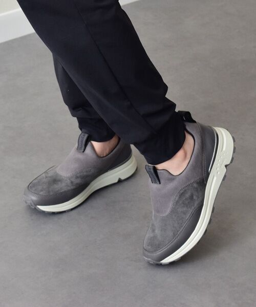 INTER-CHAUSSURES/インター ショシュール 【bussola】撥水ストレッチスリッポンスニーカー グレーコンビ 36 INTER-CHAUSSURES/インター ショシュール 【bussola】撥水ストレッチスリッポンスニーカー グレーコンビ 36