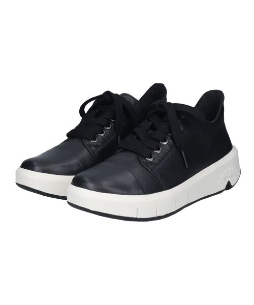 INTER-CHAUSSURES/インター ショシュール 【bussola】撥水厚底レースアップスニーカー ブラック 38 INTER-CHAUSSURES/インター ショシュール 【bussola】撥水厚底レースアップスニーカー ブラック 38