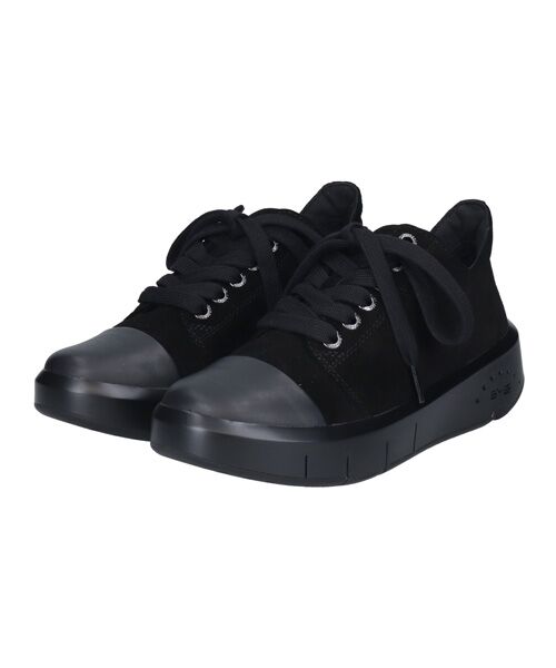 INTER-CHAUSSURES/インター ショシュール 【bussola】撥水厚底レースアップスニーカー ブラックスウェード 39 INTER-CHAUSSURES/インター ショシュール 【bussola】撥水厚底レースアップスニーカー ブラックスウェード 39
