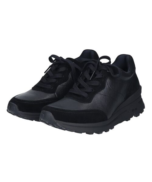 INTER-CHAUSSURES/インター ショシュール 【bussola】撥水ヒールアップスニーカー ブラック 35 INTER-CHAUSSURES/インター ショシュール 【bussola】撥水ヒールアップスニーカー ブラック 35