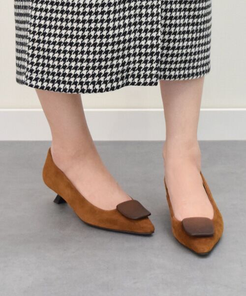 INTER-CHAUSSURES/インター ショシュール 【ANGEL ALARCON】ポインテッドトウオーナメントパンプス ブラウンスウェード 36 INTER-CHAUSSURES/インター ショシュール 【ANGEL ALARCON】ポインテッドトウオーナメントパンプス ブラウンスウェード 36
