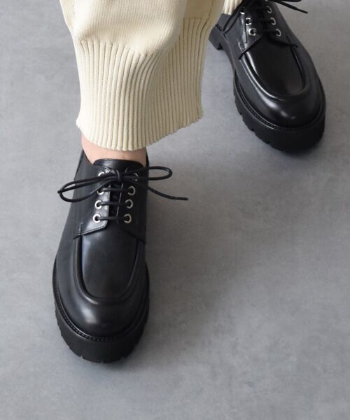 INTER-CHAUSSURES/インター ショシュール 【PASCUCCI】エクストラライトソールUチップシューズ ブラック 37 INTER-CHAUSSURES/インター ショシュール 【PASCUCCI】エクストラライトソールUチップシューズ ブラック 37
