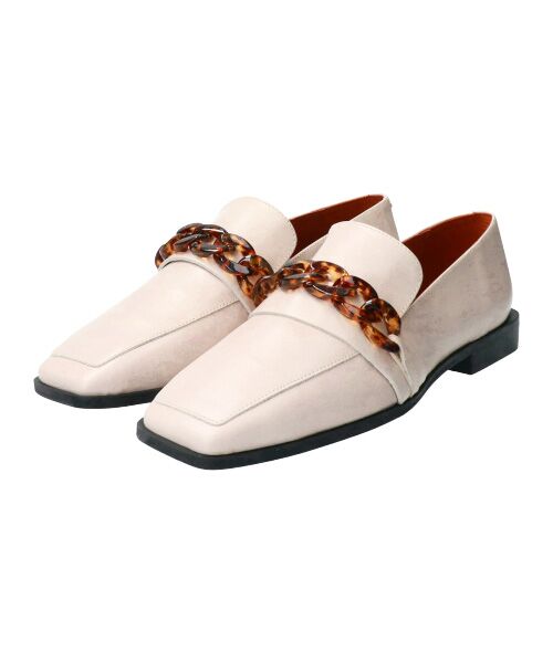 INTER-CHAUSSURES/インター ショシュール 【ANGEL ALARCON】スクエアトウアクリルチェーンローファー ライトグレー 36 INTER-CHAUSSURES/インター ショシュール 【ANGEL ALARCON】スクエアトウアクリルチェーンローファー ライトグレー 36