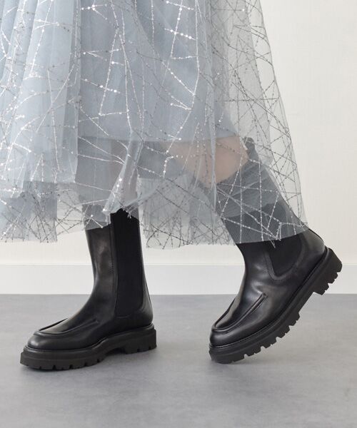 INTER-CHAUSSURES/インター ショシュール 【PASCUCCI】モカデザインタンクソールサイドゴアブーツ ブラック 36 INTER-CHAUSSURES/インター ショシュール 【PASCUCCI】モカデザインタンクソールサイドゴアブーツ ブラック 36