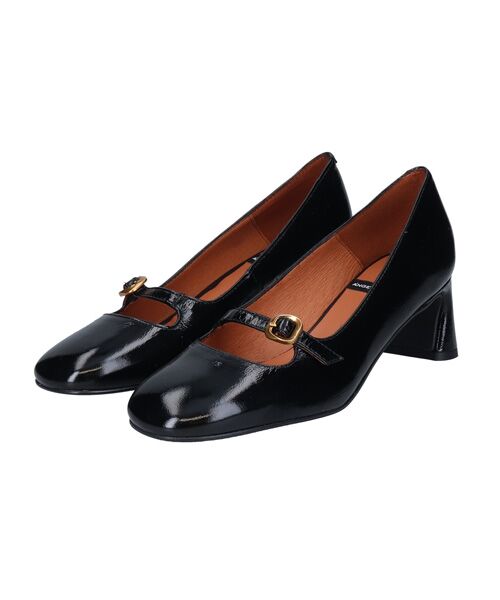 INTER-CHAUSSURES/インター ショシュール 【ANGEL ALARCON】セットバックヒールストラップパンプス ブラック 37 INTER-CHAUSSURES/インター ショシュール 【ANGEL ALARCON】セットバックヒールストラップパンプス ブラック 37