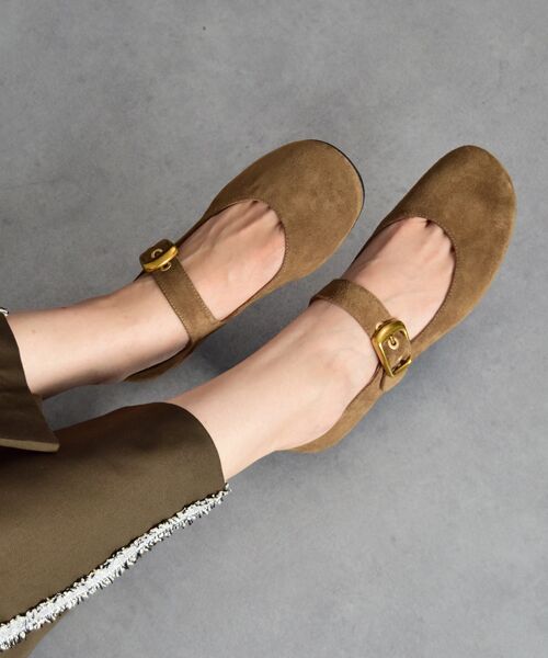 INTER-CHAUSSURES/インター ショシュール 【ANGEL ALARCON】オブリークトウストラップパンプス ブラウンスウェード 35 INTER-CHAUSSURES/インター ショシュール 【ANGEL ALARCON】オブリークトウストラップパンプス ブラウンスウェード 35