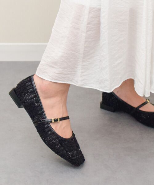 INTER-CHAUSSURES / インター ショシュール フラットシューズ | 【ANGEL ALARCON】異素材コンビストラップパンプス | 詳細8