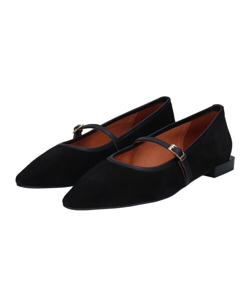 INTER-CHAUSSURES/インター ショシュール 【ANGEL ALARCON】ポインテッドトウワンストラップパンプス ブラックスウェード 36 INTER-CHAUSSURES/インター ショシュール 【ANGEL ALARCON】ポインテッドトウワンストラップパンプス ブラックスウェード 36