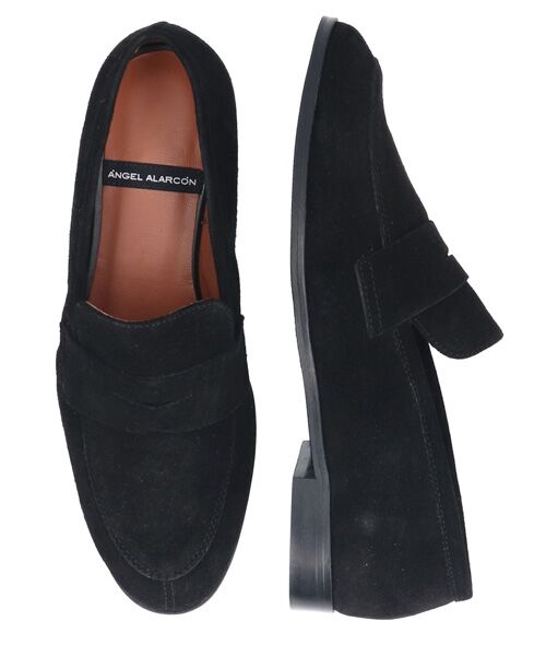 INTER-CHAUSSURES/インター ショシュール 【ANGEL ALARCON】ラウンドトウベーシックローファー ブラックスウェード 39 INTER-CHAUSSURES/インター ショシュール 【ANGEL ALARCON】ラウンドトウベーシックローファー ブラックスウェード 39