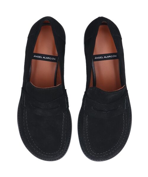 INTER-CHAUSSURES/インター ショシュール 【ANGEL ALARCON】オブリークトウベーシックローファー ブラックスウェード 37 INTER-CHAUSSURES/インター ショシュール 【ANGEL ALARCON】オブリークトウベーシックローファー ブラックスウェード 37