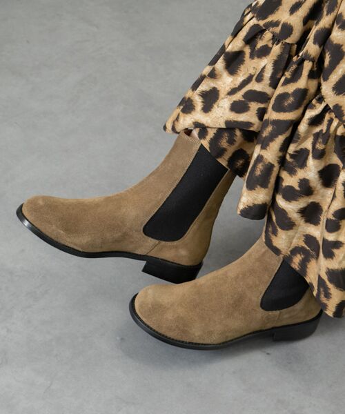 INTER-CHAUSSURES/インター ショシュール 【ANGEL ALARCON】オブリークトウローヒールサイドゴアブーツ ブラウンスウェード 39 INTER-CHAUSSURES/インター ショシュール 【ANGEL ALARCON】オブリークトウローヒールサイドゴアブーツ ブラウンスウェード 39