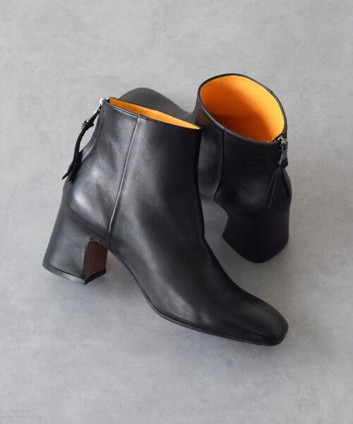 INTER-CHAUSSURES/インター ショシュール 【mara bini】カバードヒールバックジップショートブーツ ブラック 36 INTER-CHAUSSURES/インター ショシュール 【mara bini】カバードヒールバックジップショートブーツ ブラック 36