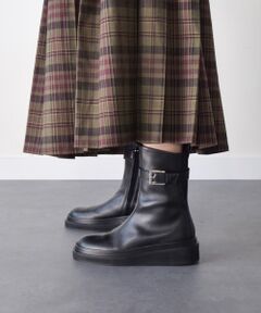 INTER-CHAUSSURES / インター ショシュール ブーツ（ショート丈） | 【EMILE】ラウンドトウ厚底バックルブーツ