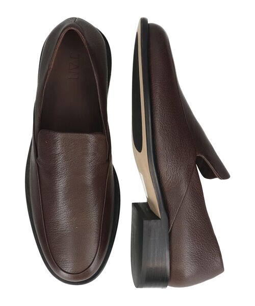 INTER-CHAUSSURES/インター ショシュール 【JVAM】ラウンドトウレザースリッポンシューズ ブラウン 35 INTER-CHAUSSURES/インター ショシュール 【JVAM】ラウンドトウレザースリッポンシューズ ブラウン 35
