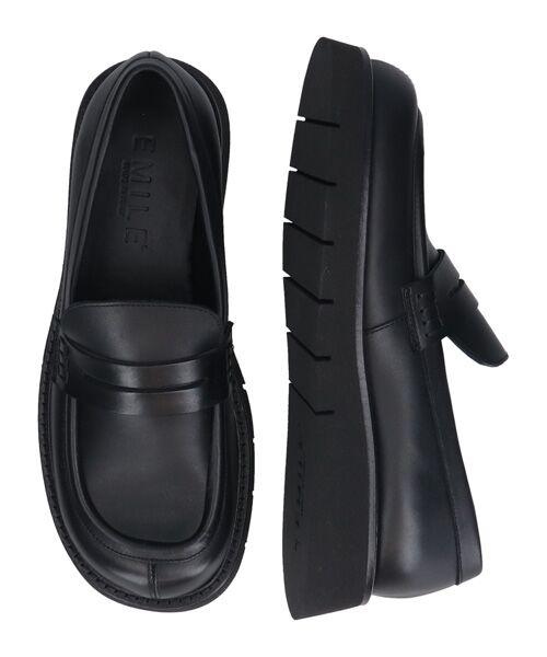 INTER-CHAUSSURES / インター ショシュール ビジネス・ドレスシューズ | 【EMILE】オブリークトウ厚底ローファー | 詳細7