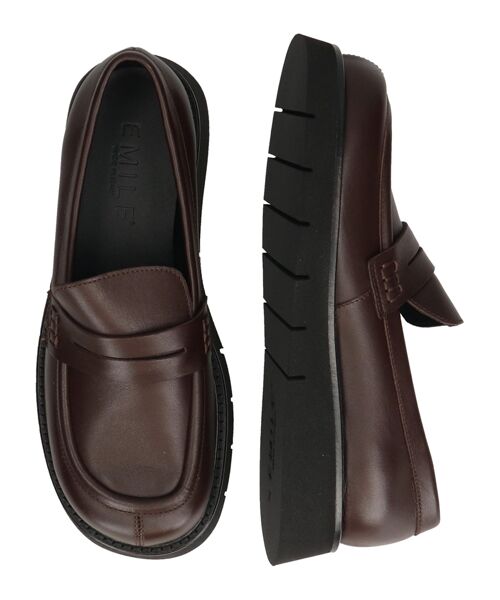 INTER-CHAUSSURES / インター ショシュール ビジネス・ドレスシューズ | 【EMILE】オブリークトウ厚底ローファー | 詳細15