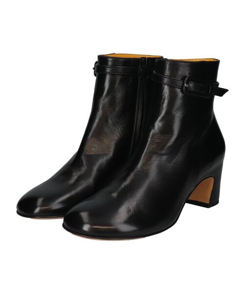 INTER-CHAUSSURES/インター ショシュール 【mara bini】オブリークトウアンクルベルトブーツ ブラック 37 INTER-CHAUSSURES/インター ショシュール 【mara bini】オブリークトウアンクルベルトブーツ ブラック 37