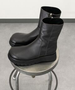 INTER-CHAUSSURES / インター ショシュール ブーツ（ショート丈） | 【EMILE】オブリークトウ厚底ショートブーツ