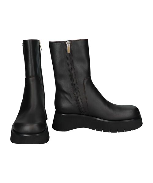 INTER-CHAUSSURES / インター ショシュール ブーツ（ショート丈） | 【EMILE】オブリークトウ厚底ショートブーツ | 詳細12