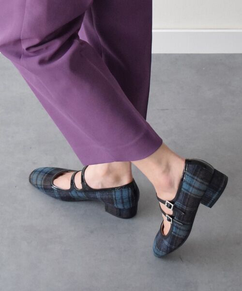 INTER-CHAUSSURES/インター ショシュール 【FABIO RUSCONI】ダブルストラップビジューバックルパンプス ブルーコンビ 35 INTER-CHAUSSURES/インター ショシュール 【FABIO RUSCONI】ダブルストラップビジューバックルパンプス ブルーコンビ 35