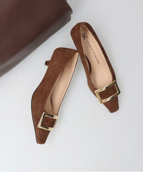 INTER-CHAUSSURES / インター ショシュール パンプス | 【FABIO RUSCONI】スクエアトウメタルバックルパンプス | 詳細8