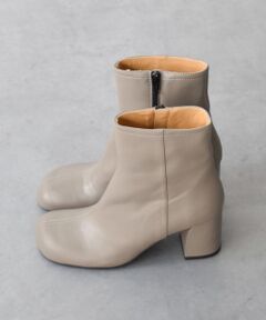 INTER-CHAUSSURES / インター ショシュール ブーツ（ショート丈） | 【FABIO RUSCONI】スクエアトウミドルヒールレザーブーツ