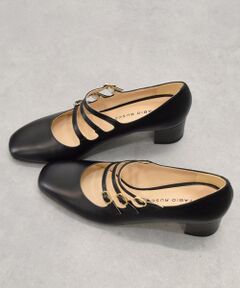 INTER-CHAUSSURES / インター ショシュール パンプス | 【FABIO RUSCONI】スクエアトウトリプルストラップパンプス