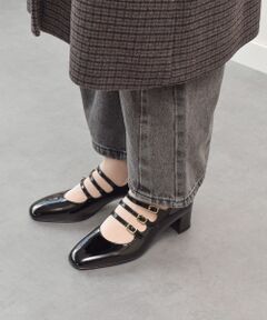 INTER-CHAUSSURES / インター ショシュール パンプス | 【FABIO RUSCONI】スクエアトウトリプルストラップパンプス