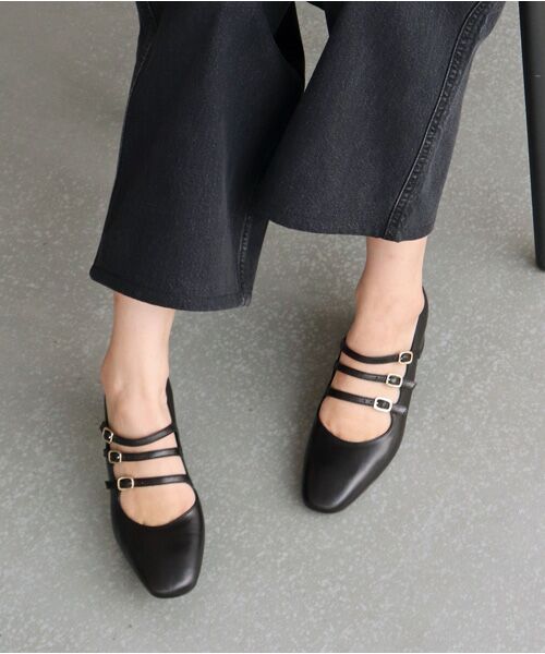 INTER-CHAUSSURES / インター ショシュール パンプス | 【FABIO RUSCONI】スクエアトウトリプルストラップパンプス | 詳細9