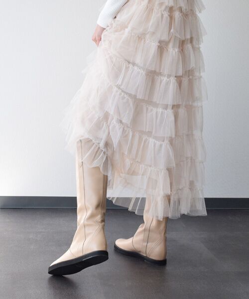 INTER-CHAUSSURES / インター ショシュール ブーツ（ロング丈） | 【FABIO RUSCONI】ラウンドトウローヒールロングブーツ | 詳細8