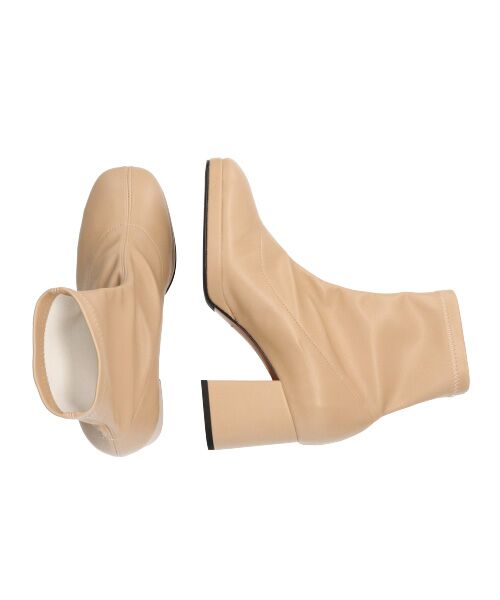 INTER-CHAUSSURES/インター ショシュール 【FABIO RUSCONI】スクエアトウストレッチブーツ ベージュ 39