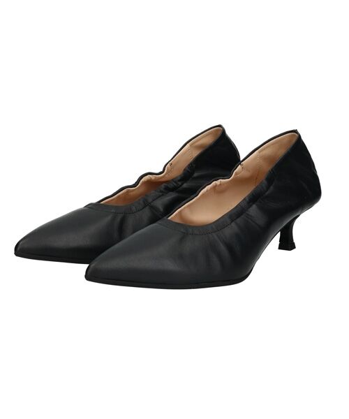 INTER-CHAUSSURES/インター ショシュール 【FABIO RUSCONI】シャーリングポインテッドパンプス ブラック 38 INTER-CHAUSSURES/インター ショシュール 【FABIO RUSCONI】シャーリングポインテッドパンプス ブラック 38
