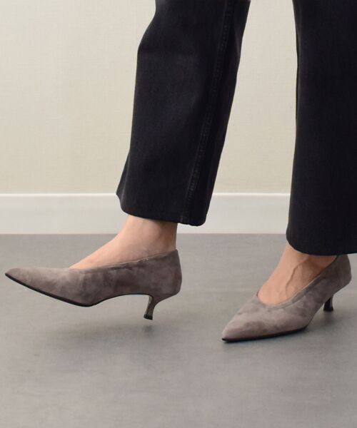 INTER-CHAUSSURES/インター ショシュール 【FABIO RUSCONI】シャーリングポインテッドパンプス オークスウェード 38 INTER-CHAUSSURES/インター ショシュール 【FABIO RUSCONI】シャーリングポインテッドパンプス オークスウェード 38