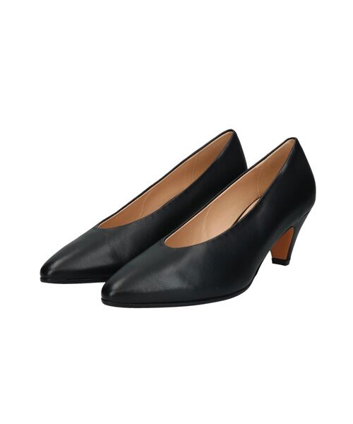 INTER-CHAUSSURES/インター ショシュール 【FABIO RUSCONI】コーンヒールポインテッドトウパンプス ブラック 37 INTER-CHAUSSURES/インター ショシュール 【FABIO RUSCONI】コーンヒールポインテッドトウパンプス ブラック 37