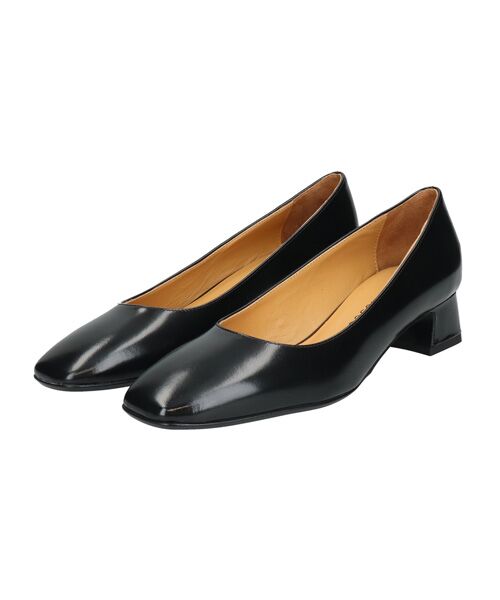 INTER-CHAUSSURES/インター ショシュール 【FABIO RUSCONI】スクエアトウフレアヒールパンプス ブラック 36 INTER-CHAUSSURES/インター ショシュール 【FABIO RUSCONI】スクエアトウフレアヒールパンプス ブラック 36