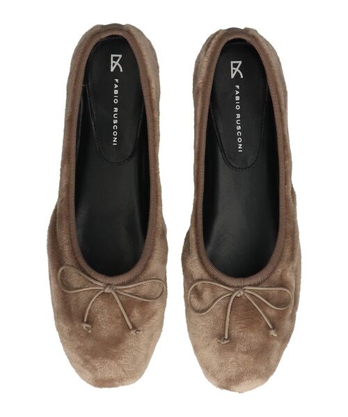 INTER-CHAUSSURES/インター ショシュール 【FABIO RUSCONI】ラウンドトウフラットボアバレエ ベージュ雑材 39