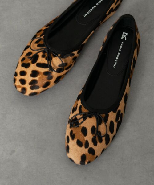 INTER-CHAUSSURES/インター ショシュール 【FABIO RUSCONI】ラウンドトウレオパードハラコバレエ マルチハラコ 39