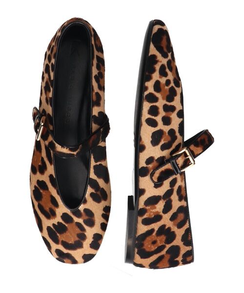 INTER-CHAUSSURES / インター ショシュール パンプス | 【FABIO RUSCONI】レオパード柄ストラップフラットパンプス | 詳細6