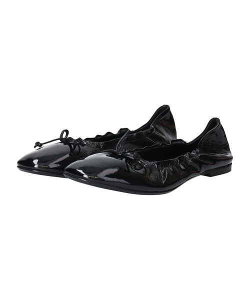 INTER-CHAUSSURES/インター ショシュール 【FABIO RUSCONI】ラウンドトウフラットシャーリングバレエ ブラックエナメル 35 INTER-CHAUSSURES/インター ショシュール 【FABIO RUSCONI】ラウンドトウフラットシャーリングバレエ ブラックエナメル 35