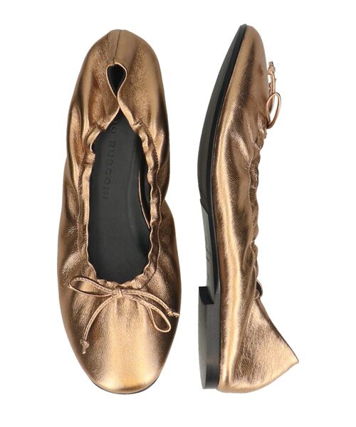 INTER-CHAUSSURES / インター ショシュール バレエシューズ | 【FABIO RUSCONI】ラウンドトウフラットシャーリングバレエ | 詳細13