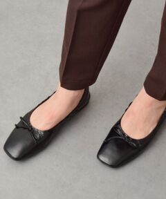 INTER-CHAUSSURES / インター ショシュール バレエシューズ | 【FABIO RUSCONI】スクエアトウフラットシャーリングバレエ