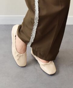 INTER-CHAUSSURES / インター ショシュール バレエシューズ | 【FABIO RUSCONI】スクエアトウフラットシャーリングバレエ