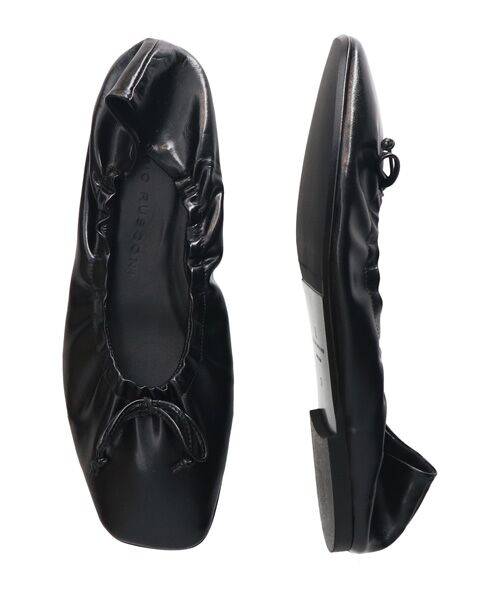 INTER-CHAUSSURES / インター ショシュール バレエシューズ | 【FABIO RUSCONI】スクエアトウフラットシャーリングバレエ | 詳細5